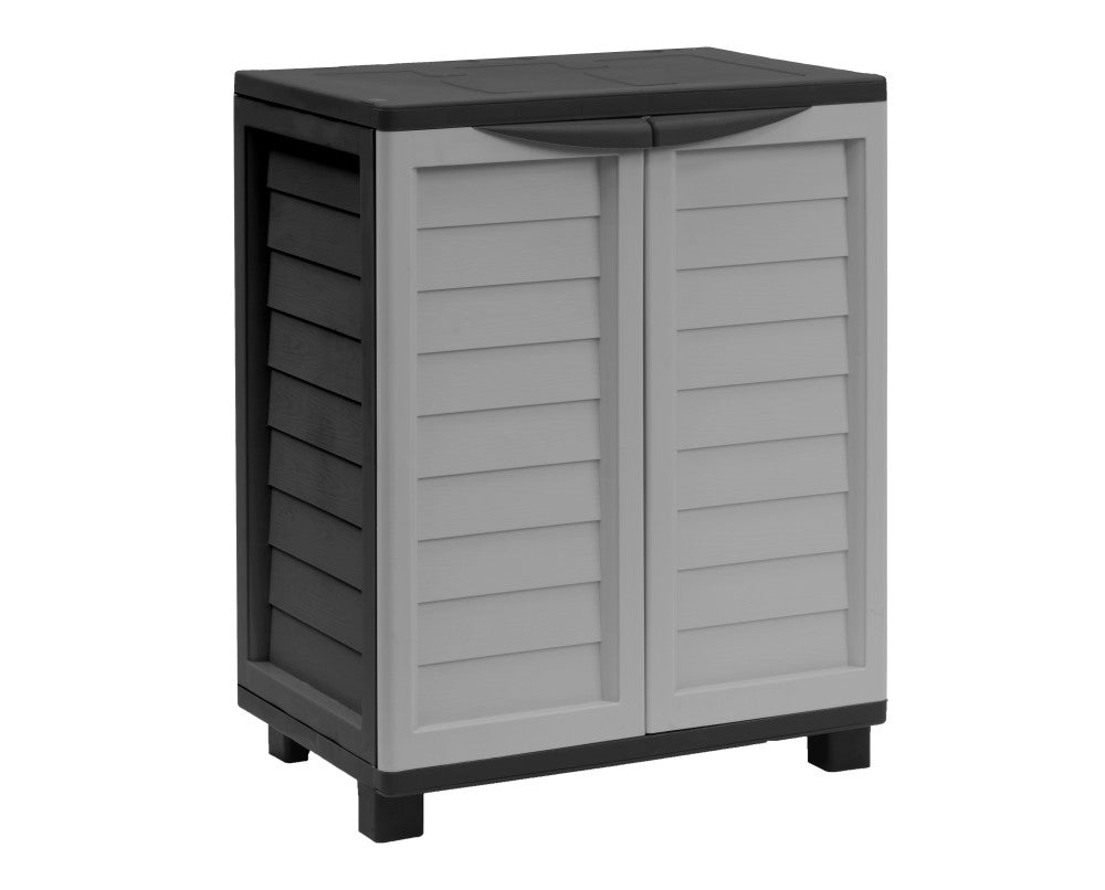 Plastic 3ft Tall Outdoor Storage Cabinet with 2 Shelves
