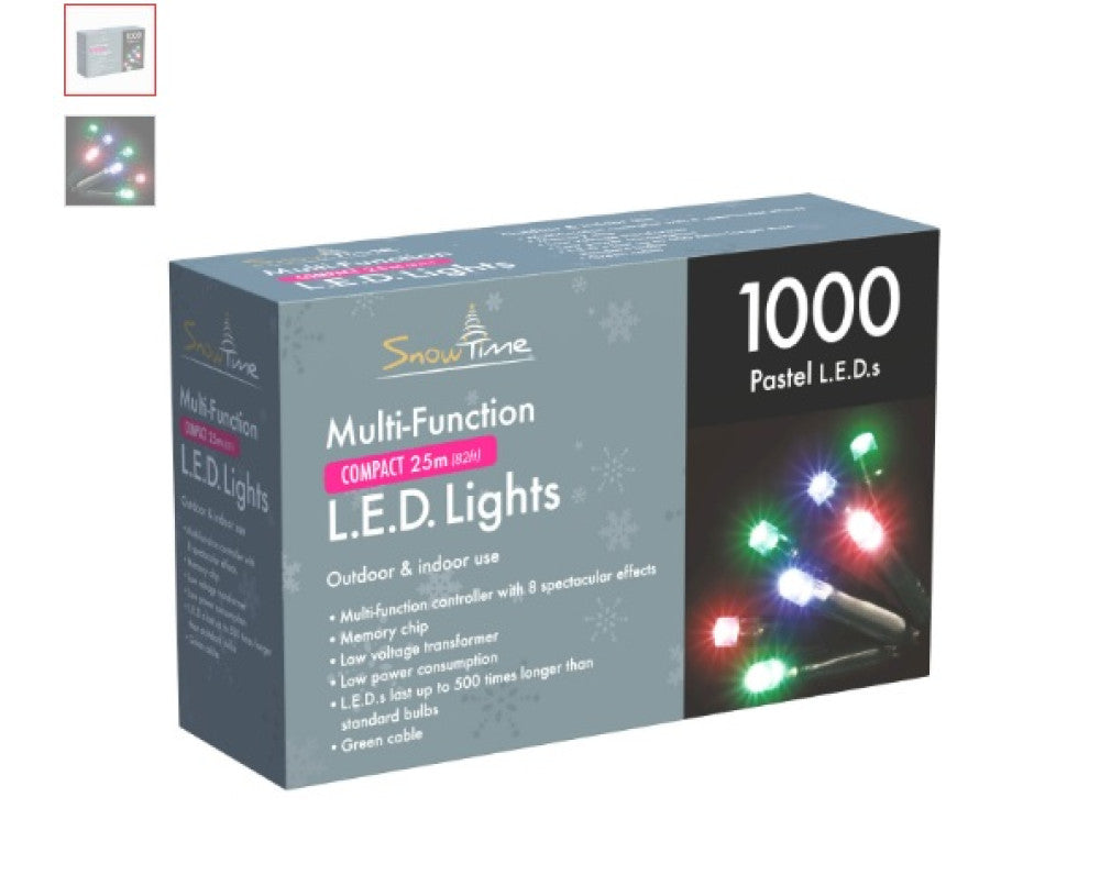 1000 LED String/Fairy Christmas Lights - Pastel