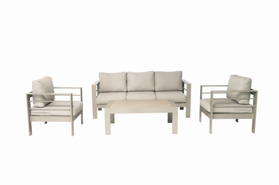 Wisteria Lane 4 Piece Aluminium Lounge Sofa Set - Champagne