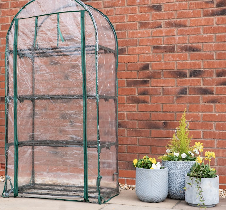 4 Tier Wide Arc Grow House with Clear Cover - 160x80x45cm