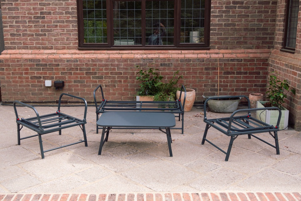 Perth Folding 4 Piece Garden Furniture Set - Great for Caravans or Limited Space!