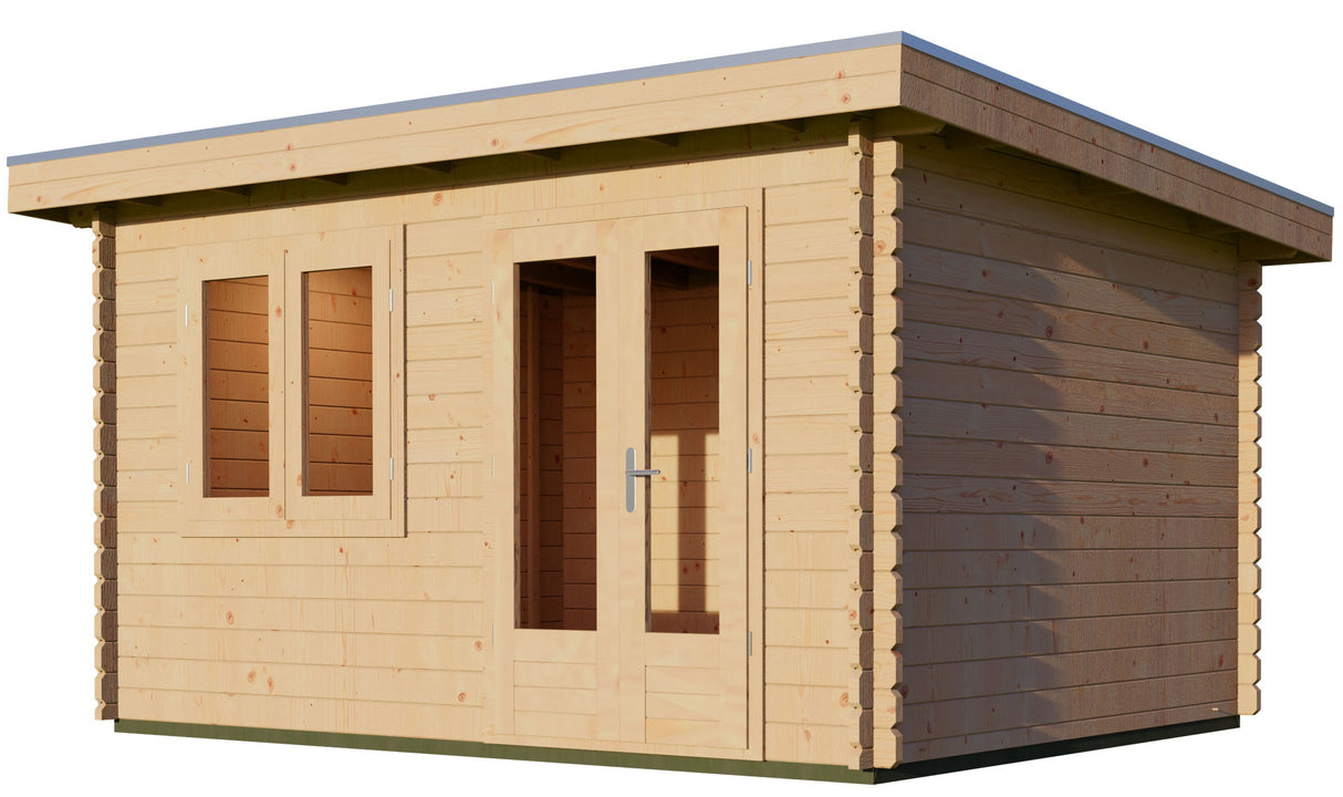 3x4m Log Cabin with Pent Roof