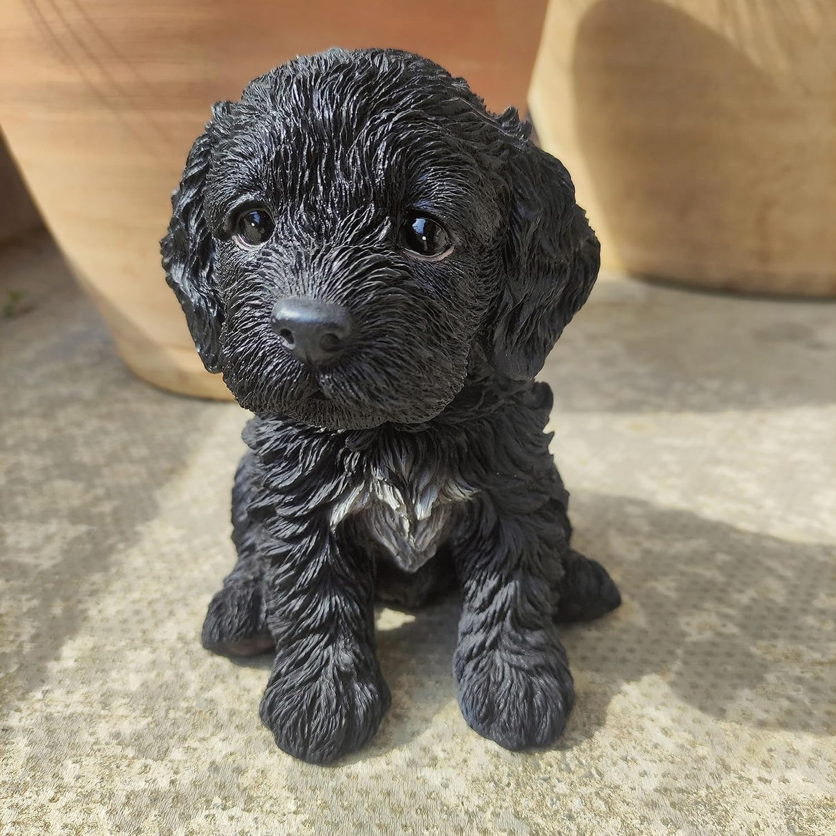 Black Cockapoo Puppy Pet Pals Garden Ornament
