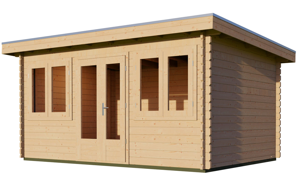 3x4.5m Log Cabin with Pent Roof