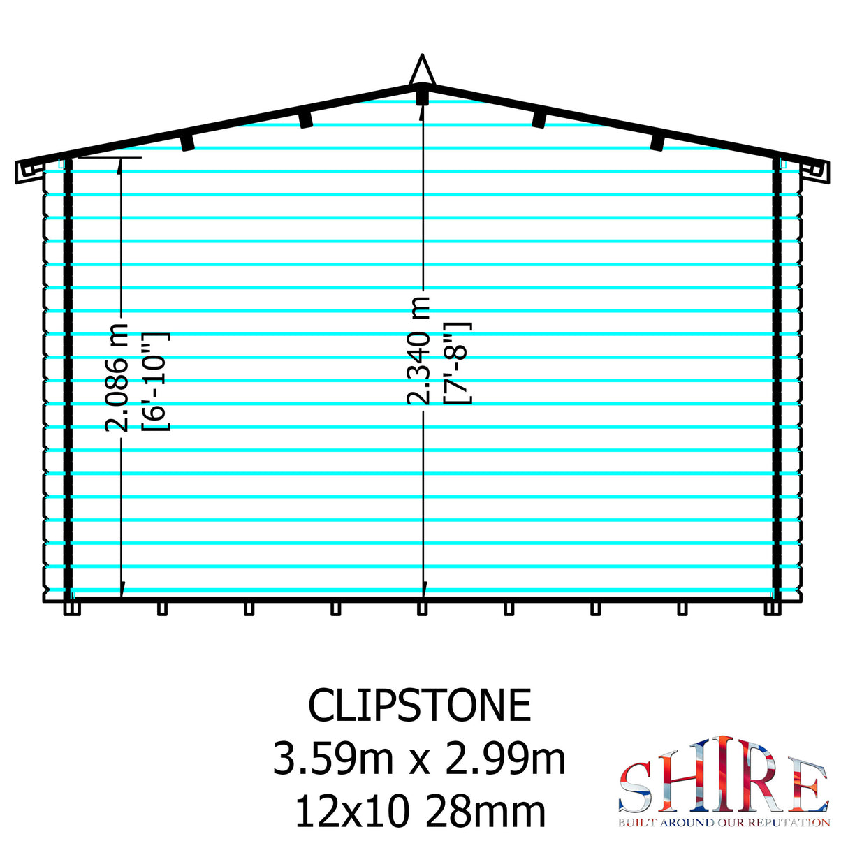 Shire Clipstone 12x10 Log Cabin