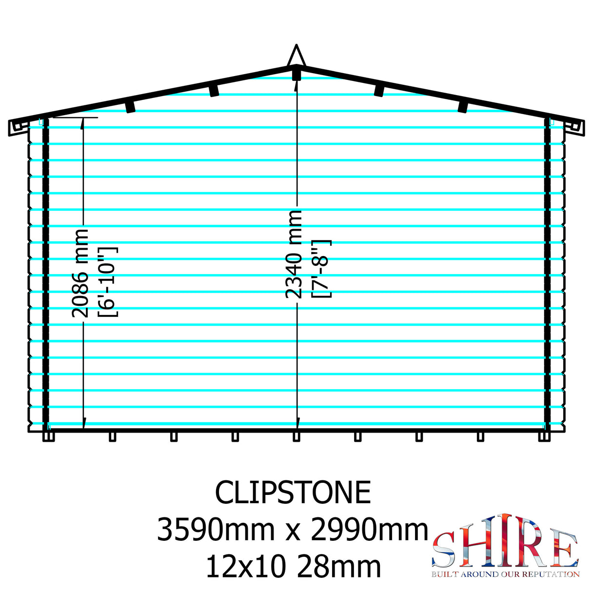 Shire Clipstone 12x10 Log Cabin