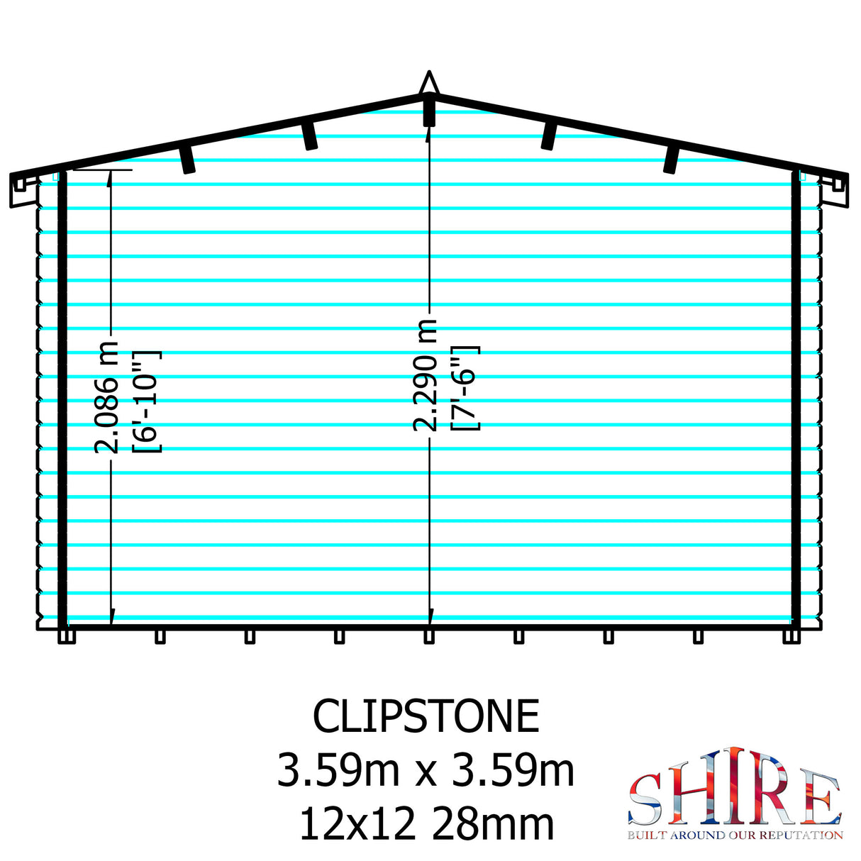 Shire Clipstone 12x12 Log Cabin
