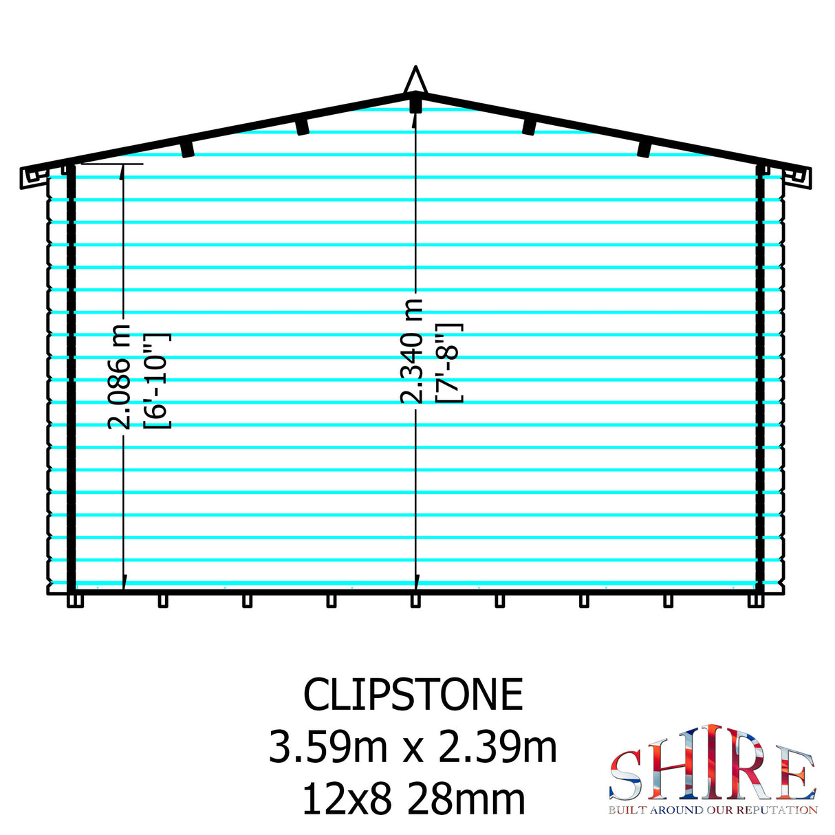 Shire Clipstone 12x8 Log Cabin