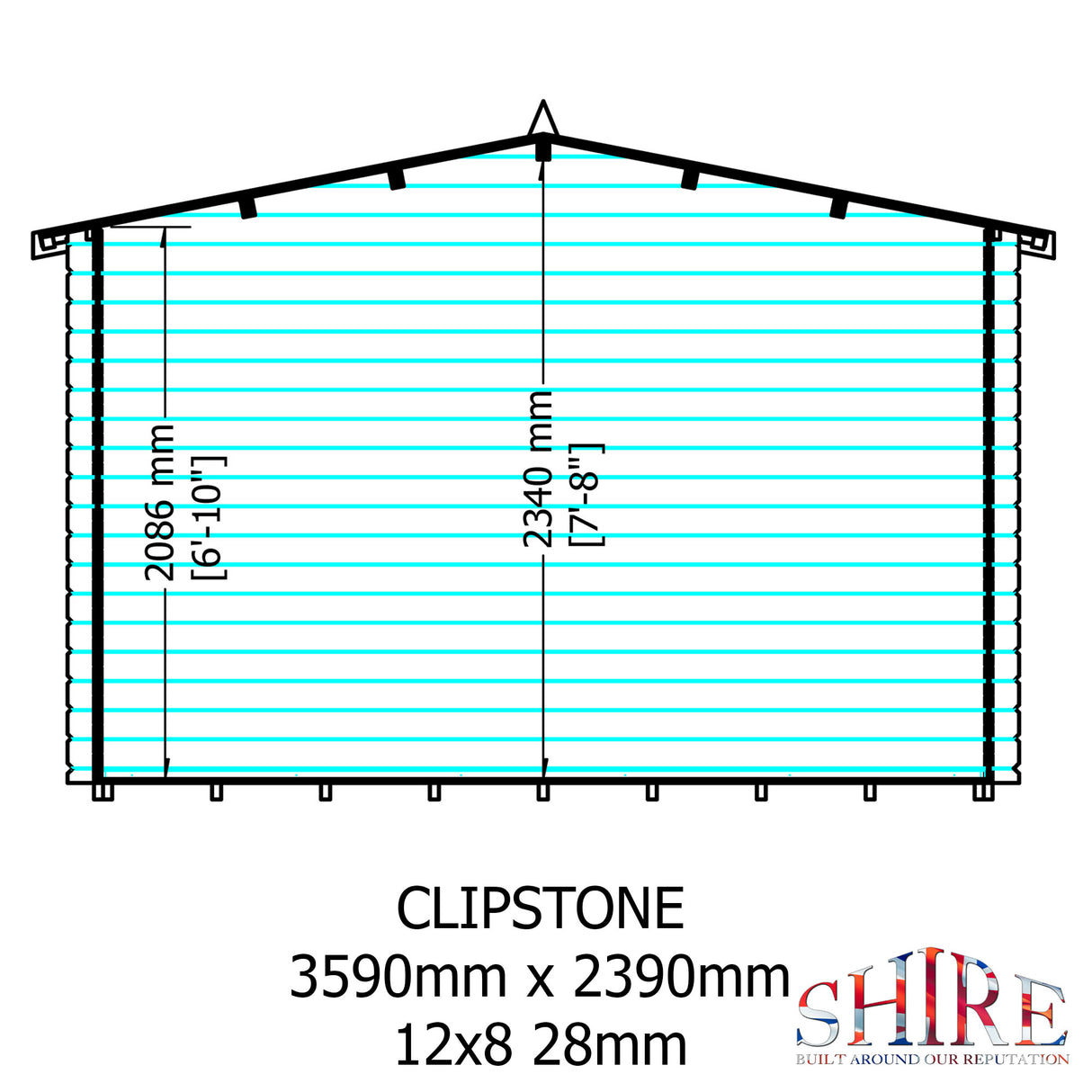Shire Clipstone 12x8 Log Cabin