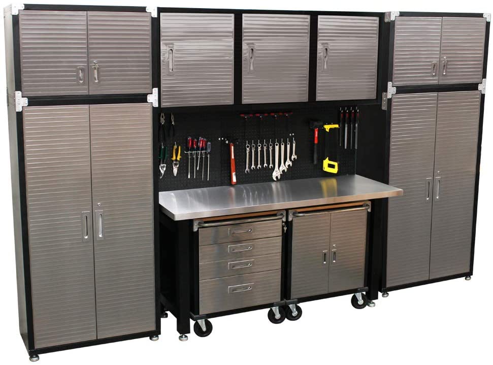 11 Piece Garage Storage System - Stainless Steel