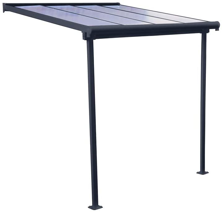 Sierra Patio Cover 2.2m x 2.3m - Grey Frame & Clear Polycarbonate