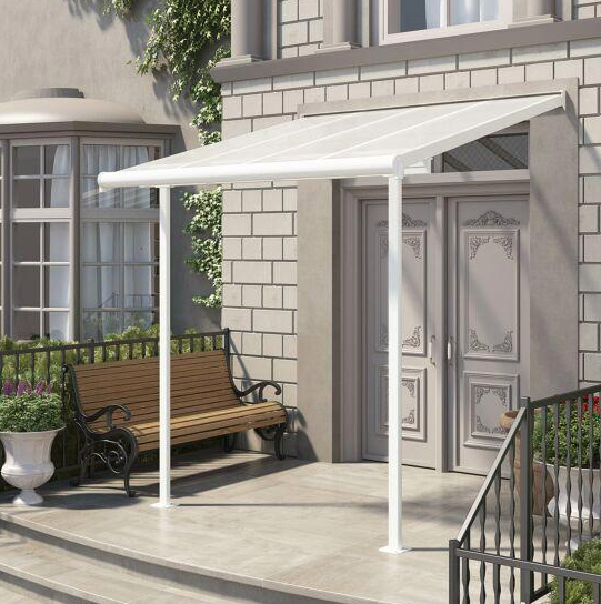 Sierra Patio Cover 2.2m x 2.3m - White Frame & Clear Polycarbonate