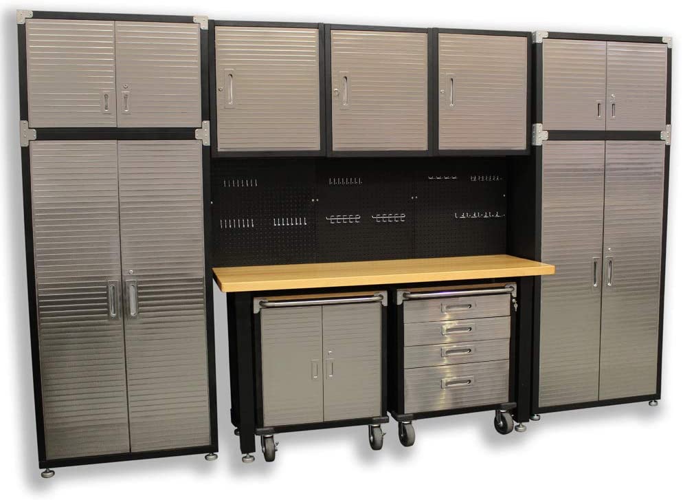 11 Piece Piece Garage Storage System - Wood