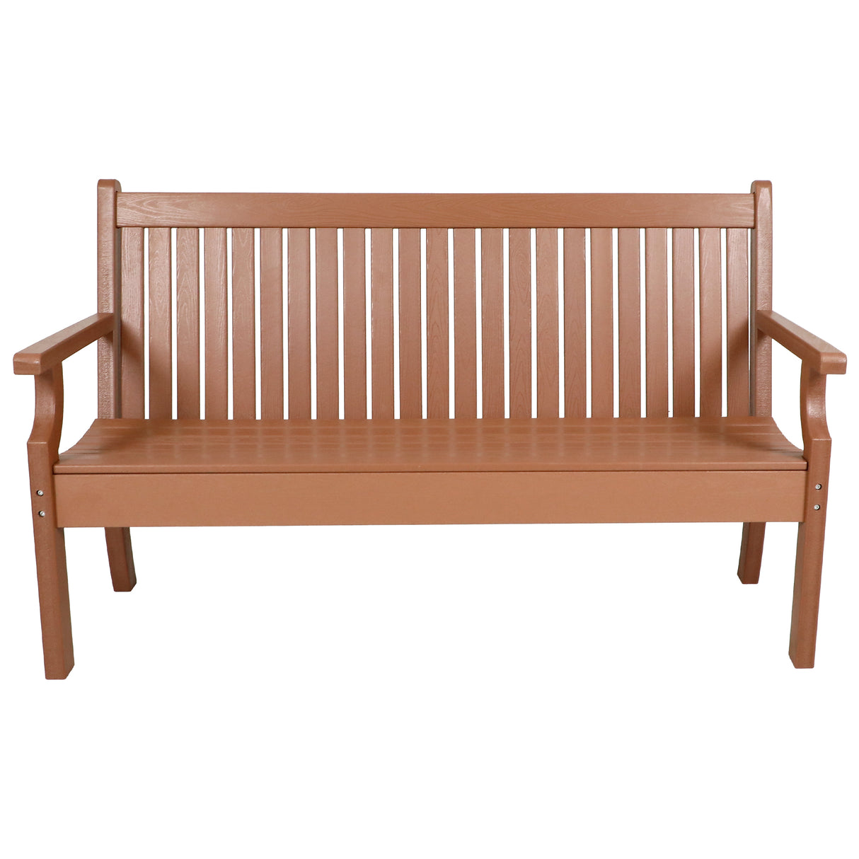 3 Seat Bench Viewpoint Faux Wood Outdoor - Warm Brown