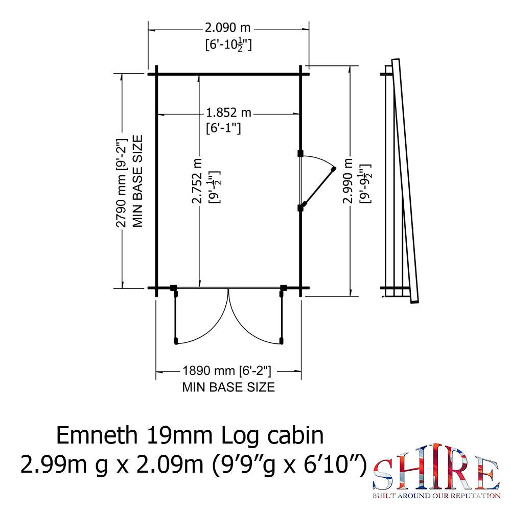 Shire Emmeth 10x7 Log Cabin
