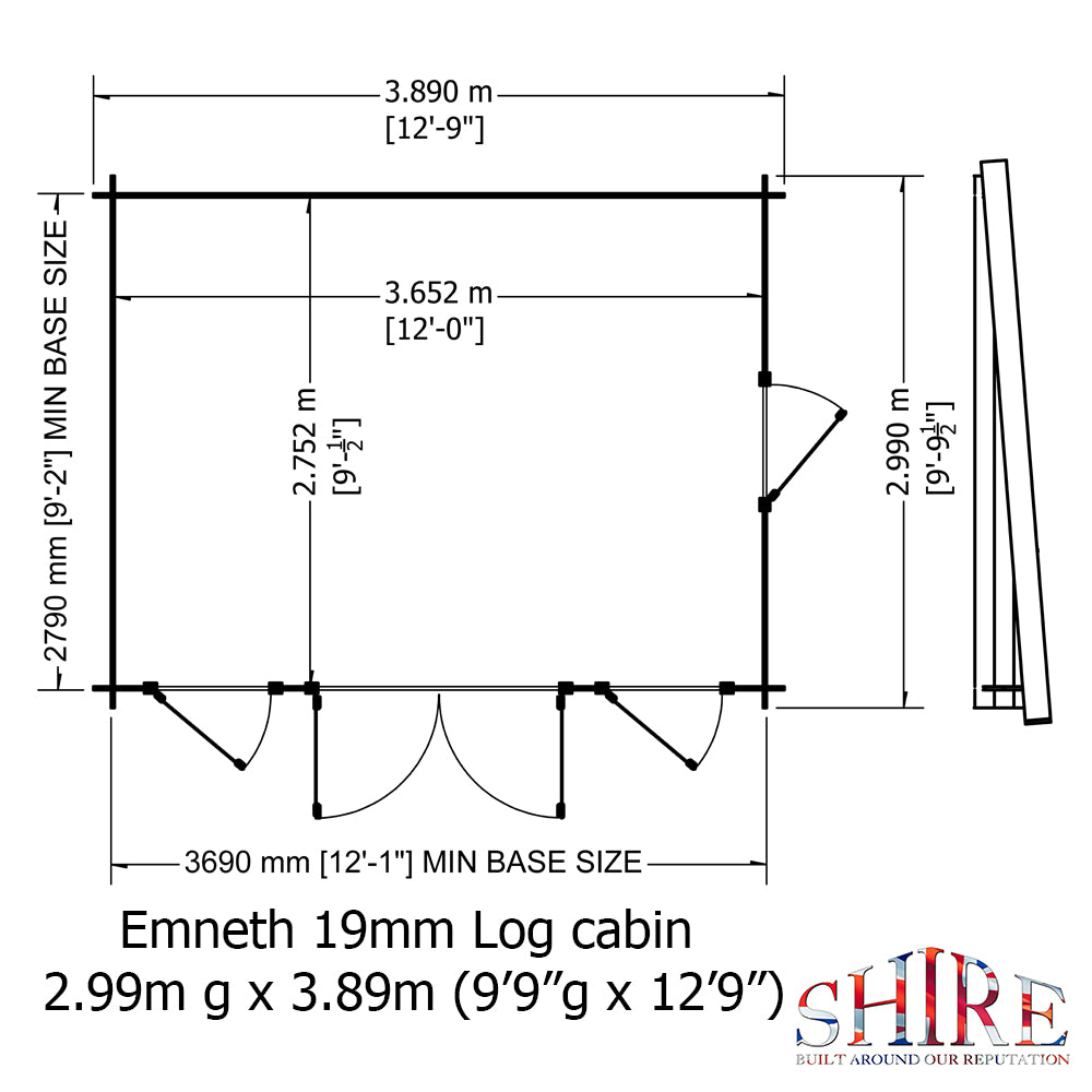 Shire Emmeth 10x13 Log Cabin