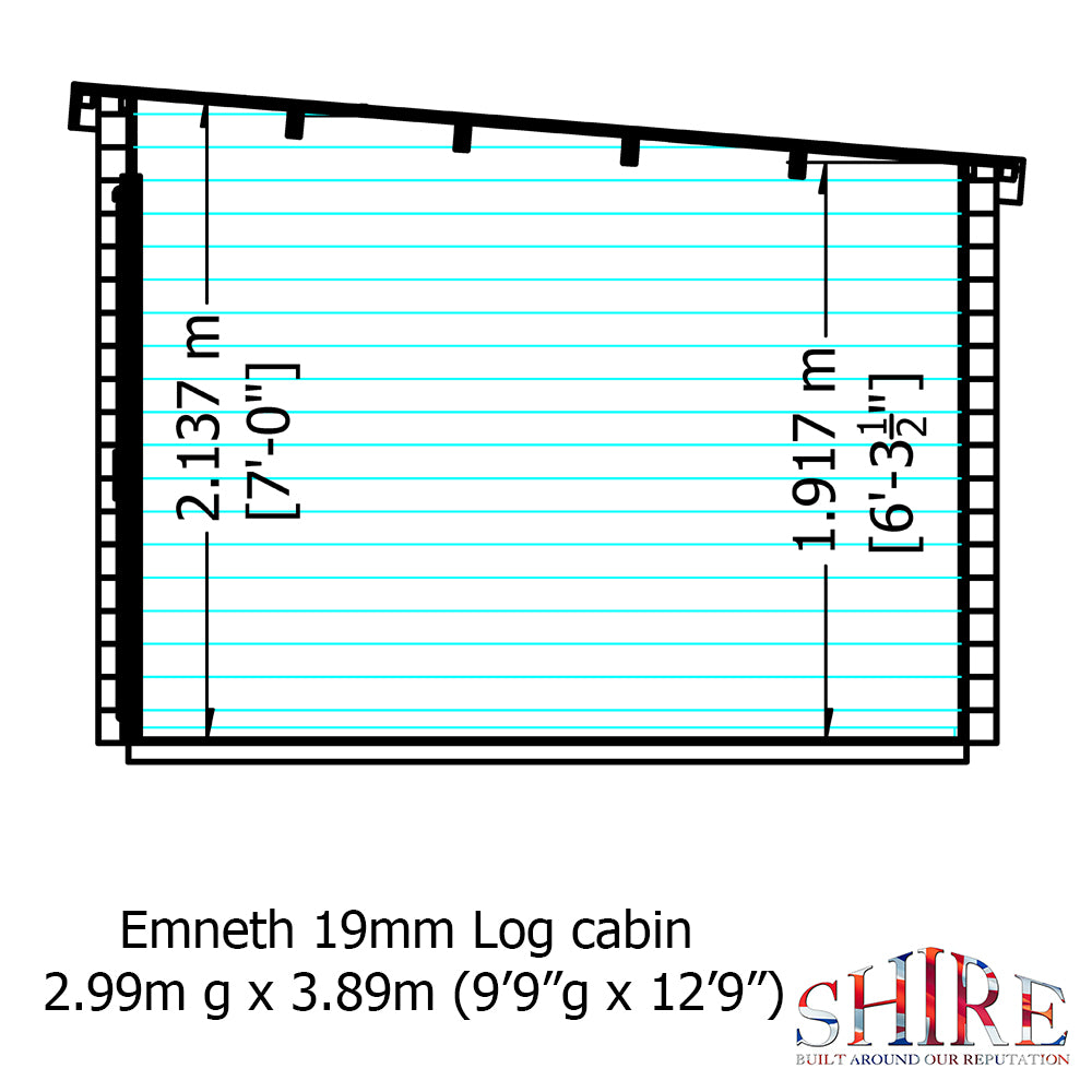 Shire Emmeth 10x13 Log Cabin