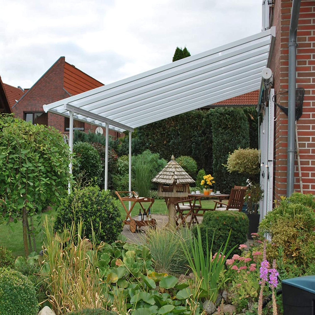 Feria Patio Cover 4m x 6m - White Frame & Clear Polycarbonate