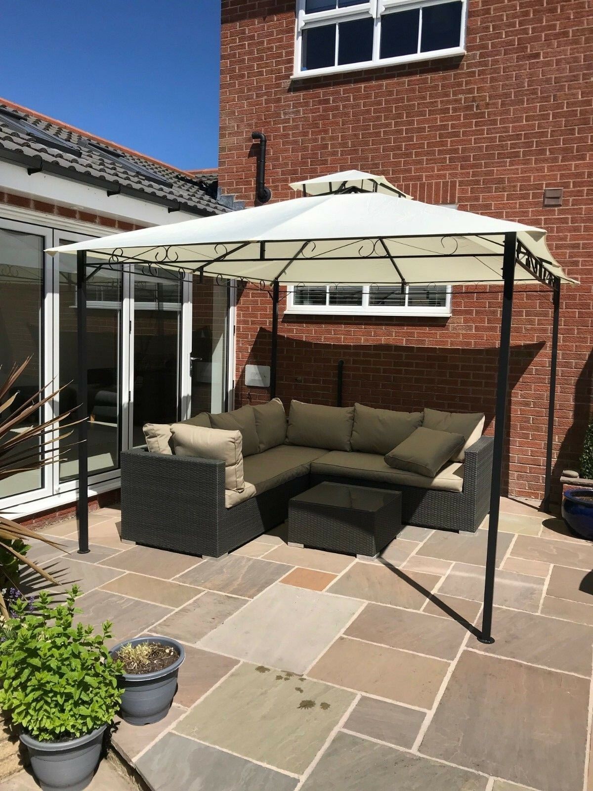 Malaga 3m x 3m Garden Gazebo - Ecru