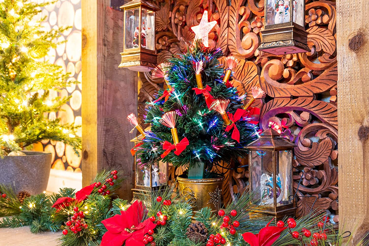 Fibre Optic Candle and Bow Tree 2ft/60cm