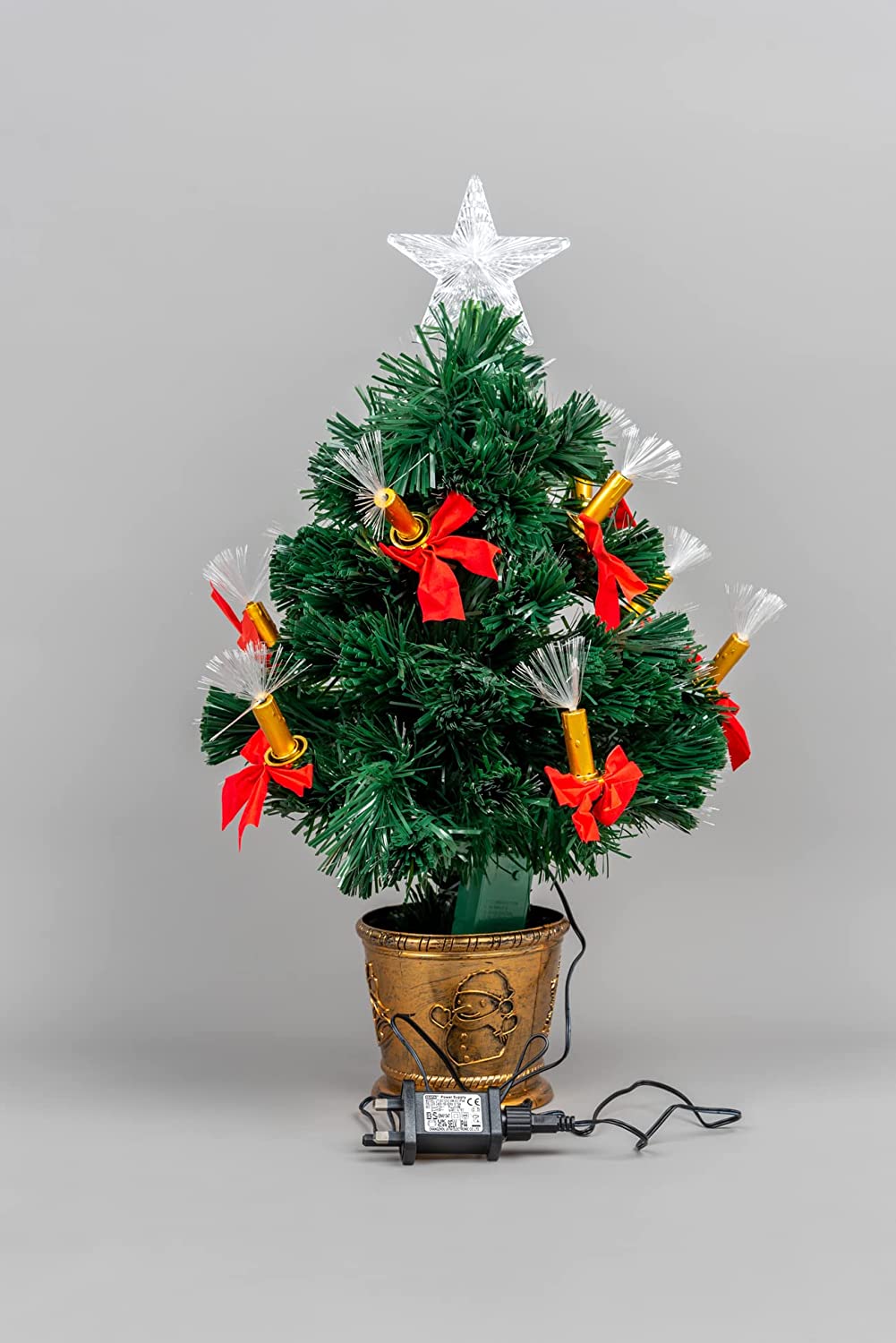 Fibre Optic Candle and Bow Tree 2ft/60cm