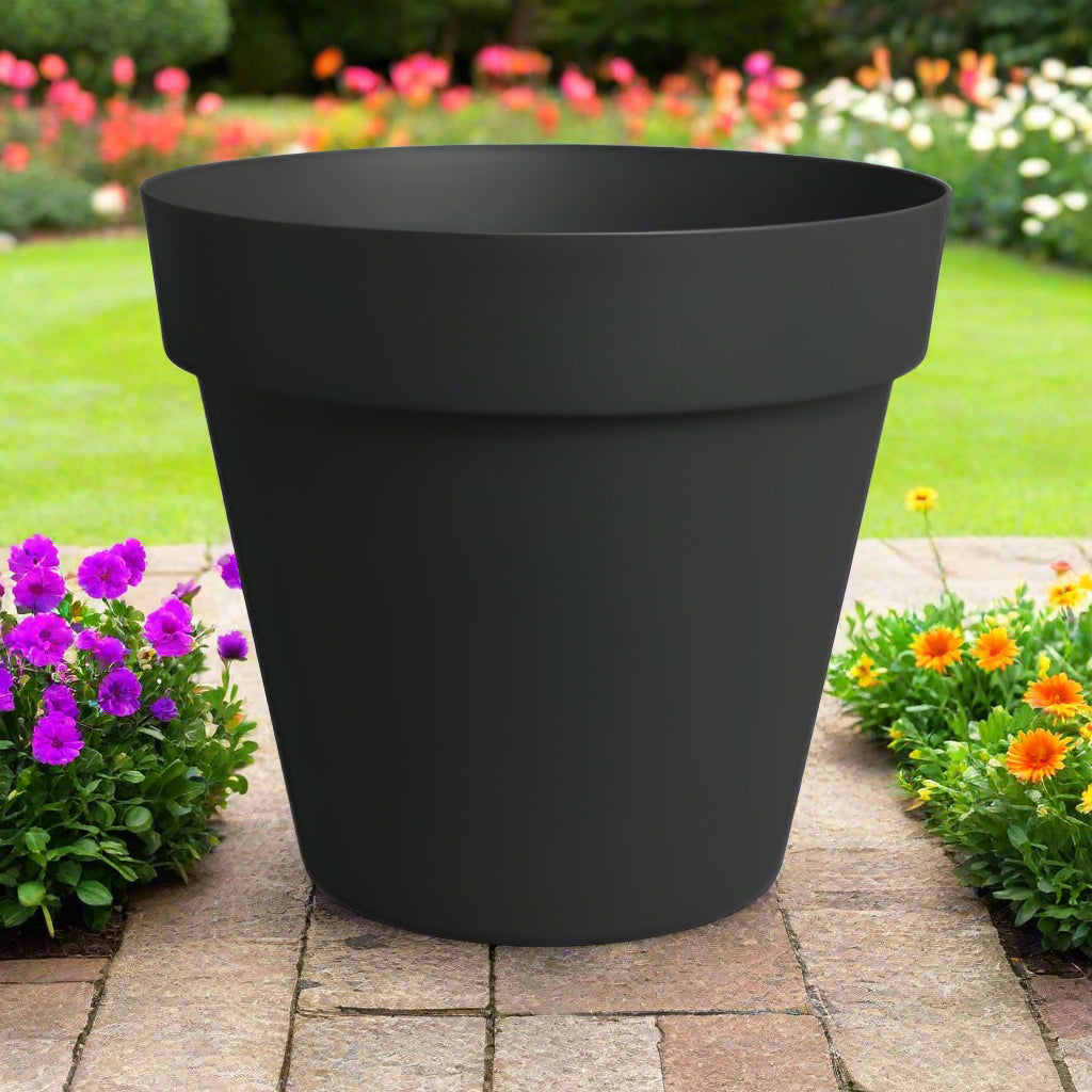 Easyday Smile Straight Flower Pot 30cm - Intense Black