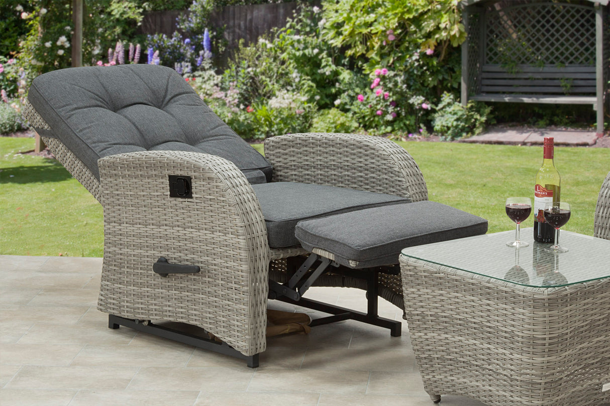 Bellevue Rattan Rocking Garden Chair Set - Grey