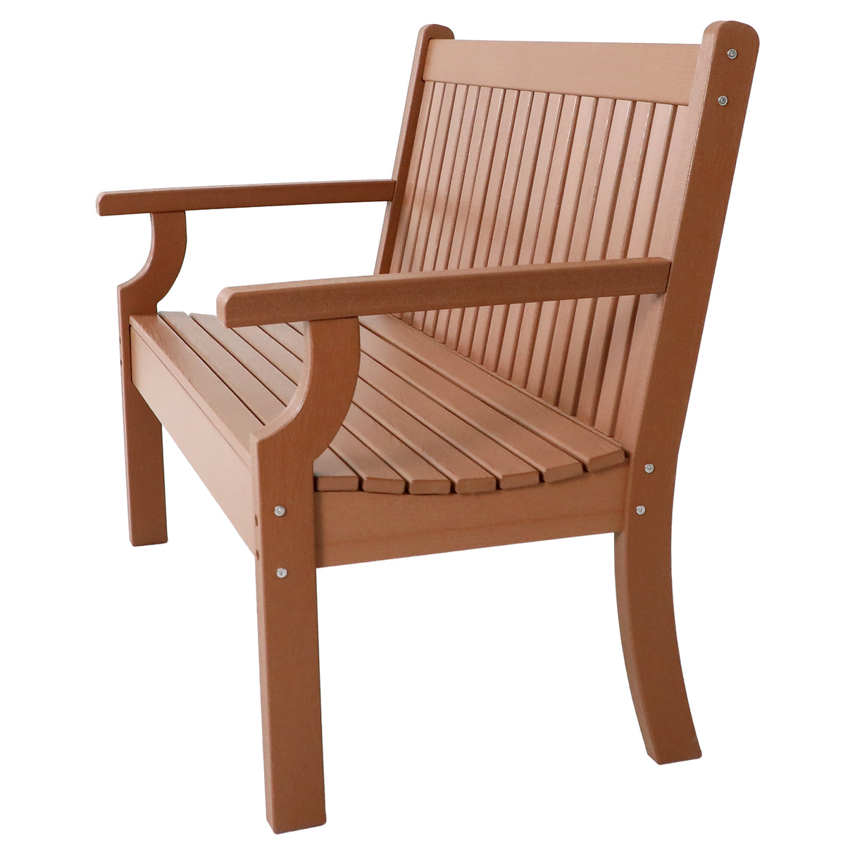 2 Seat Bench Viewpoint Faux Wood Outdoor - Warm Brown