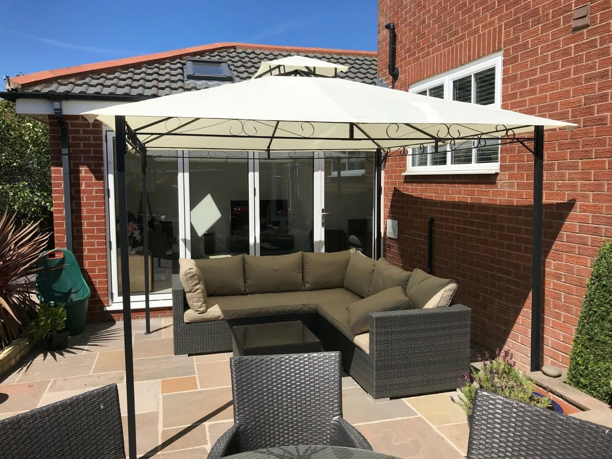 Malaga 3m x 3m Garden Gazebo - Ecru
