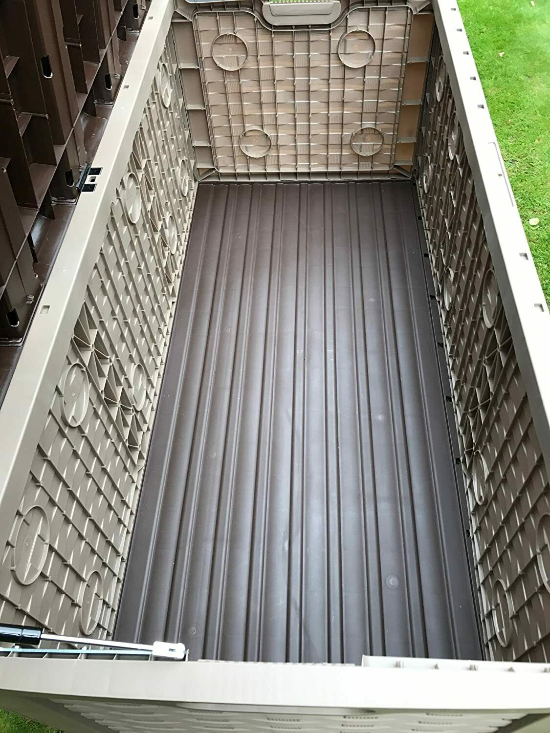 XXL Sit On Lid Rattan Effect Storge Box Mocha - 634L