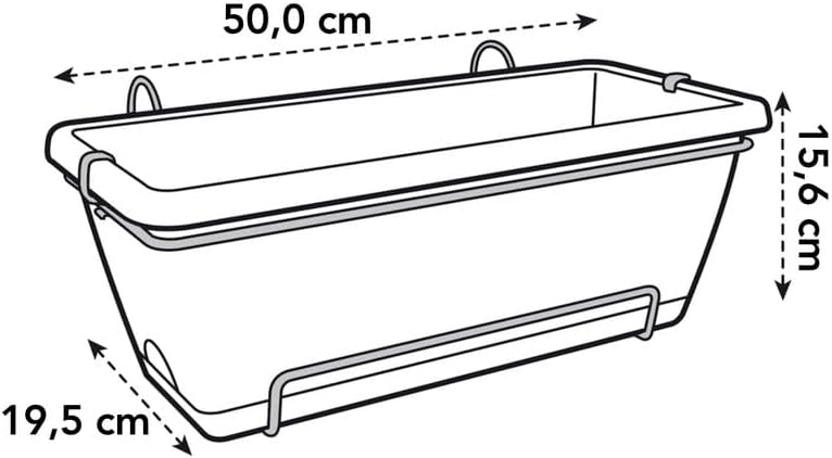 Barcelona Trough 50 - Planter for Balcony & Outdoor - Anthracite