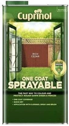 Cuprinol One Coat Sprayable Fence Treatment Rich Cedar 5L