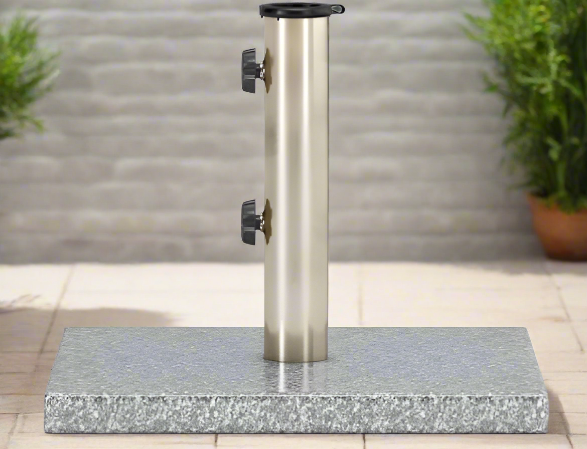 Square Granite Grey Heavy Duty Parasol Base, 15kg