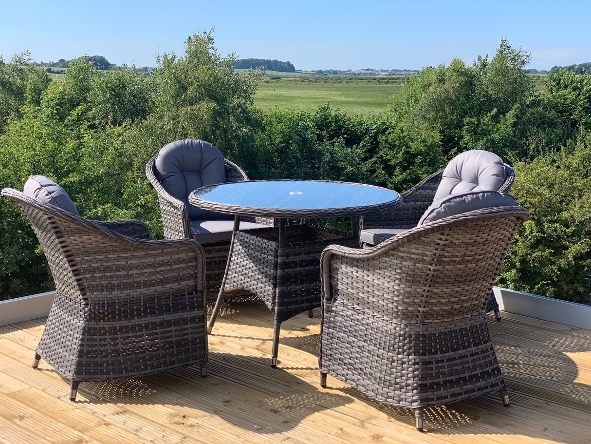 Florida 4 Seat Round Dining Set