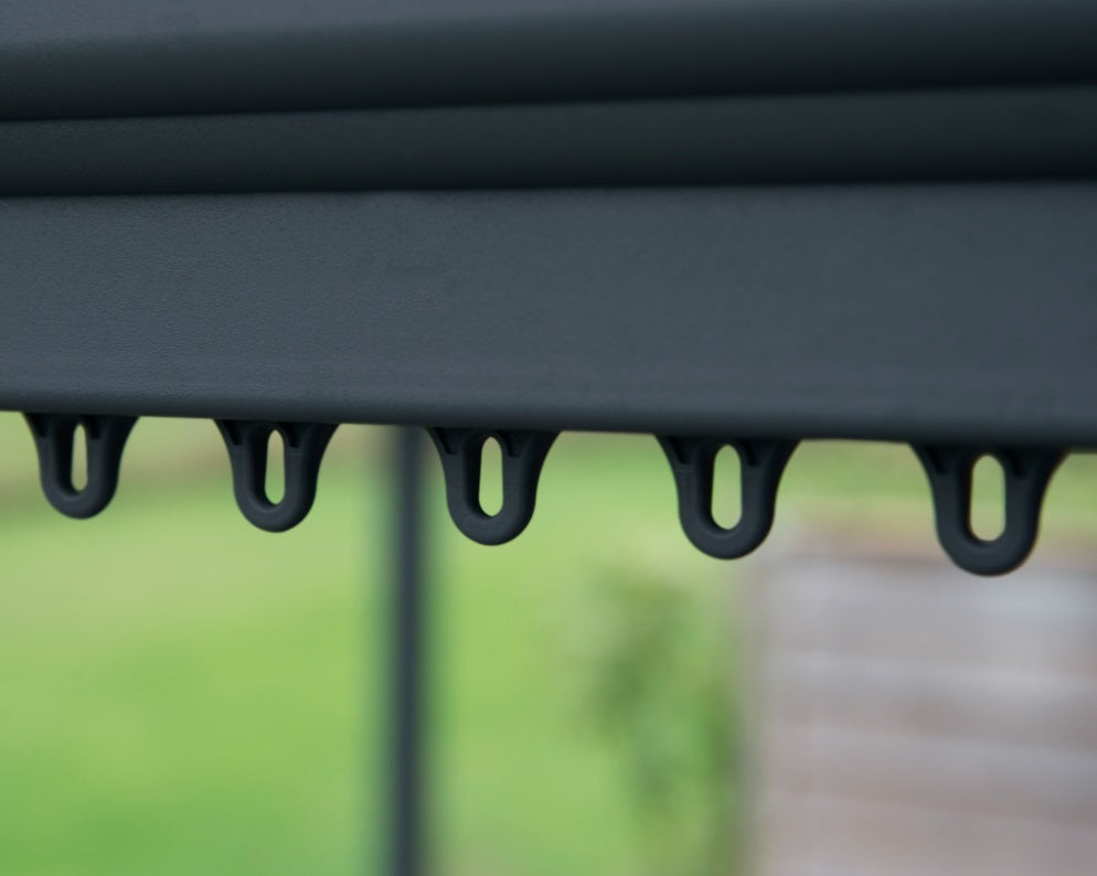 Martinique 3m x 3.6m Garden Gazebo in Grey Aluminium with Polycarbonate Roof