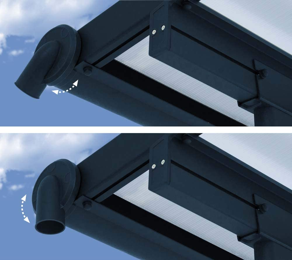 Sierra Patio Cover 2.2m x 2.3m - Grey Frame & Clear Polycarbonate