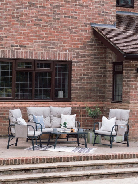 Perth Folding 4 Piece Garden Furniture Set - Great for Caravans or Limited Space!