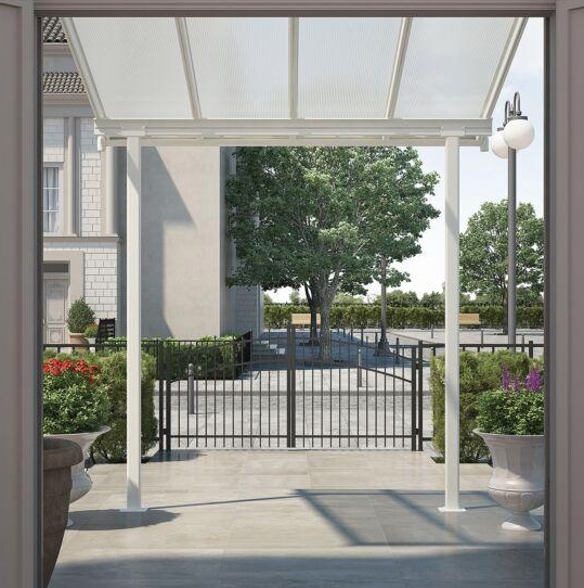 Sierra Patio Cover 2.2m x 2.3m - White Frame & Clear Polycarbonate