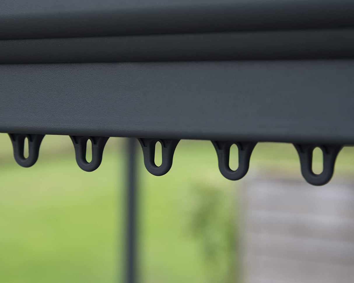 Milano 3m x 4.26m Garden Gazebo in Grey with Polycarbonate Flat Roof