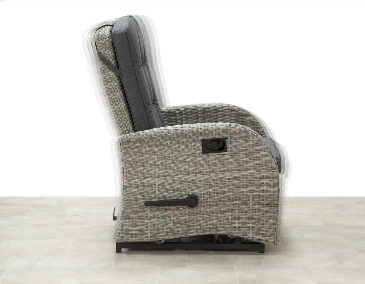 Bellevue Rattan Rocking Garden Chair Set - Grey