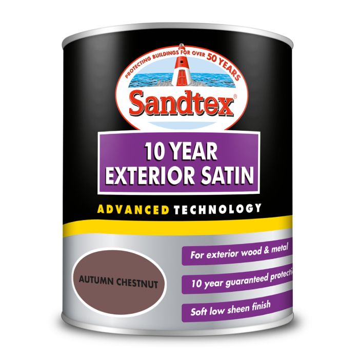 Sandtex 10 Year Exterior Satin 750ml - Autumn Chestnut