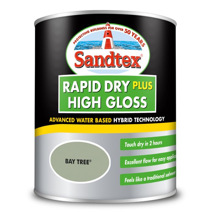 Sandtex Rapid Dry Plus High Gloss 750ml - Bay Tree