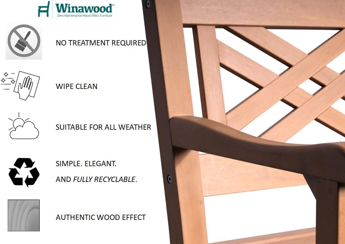 Winawood Speyside Polymer Wood Effect Love Seat - New Teak