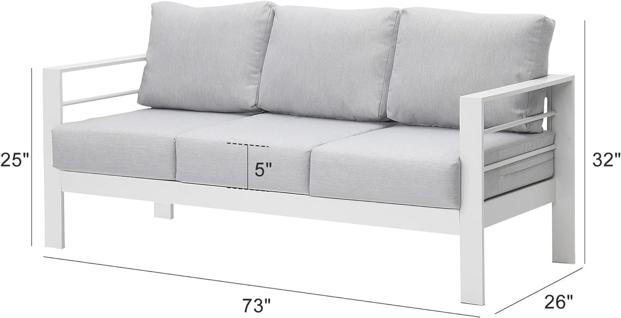 Wisteria Lane Aluminium 3 Seat Garden Sofa - White