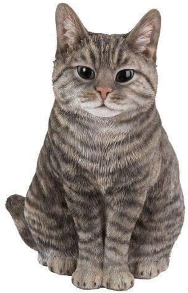 Sitting Tabby Cat Garden Ornament