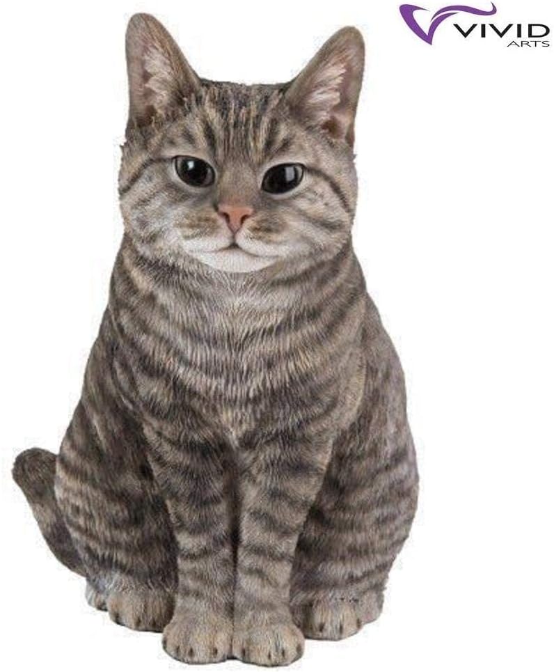 Sitting Tabby Cat Garden Ornament