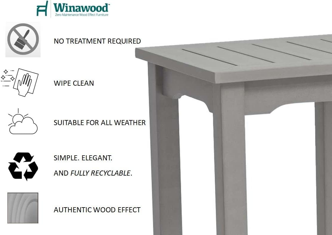 Winawood Sandwick Polymer Wood Effect Side Table - Stone Grey