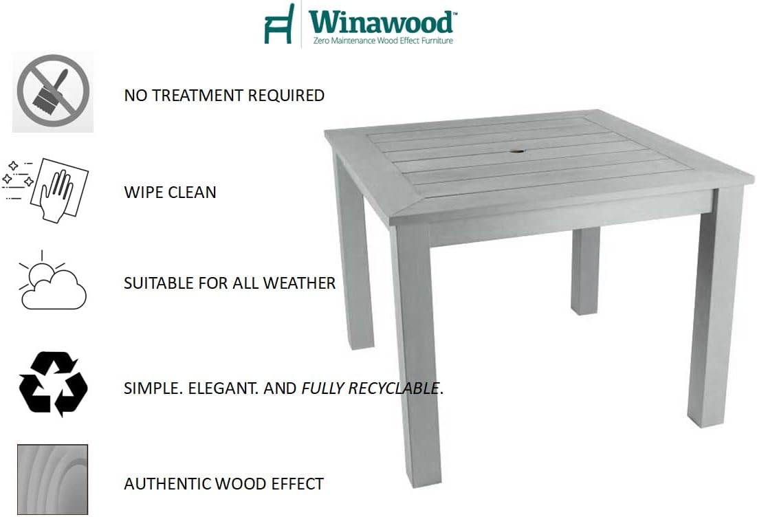 Winawood Sandwick Polymer Wood Effect Dining Table - Stone Grey