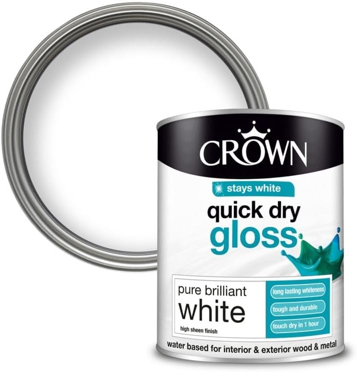 CROWN Quick Dry Gloss Pure Brilliant White 750ml