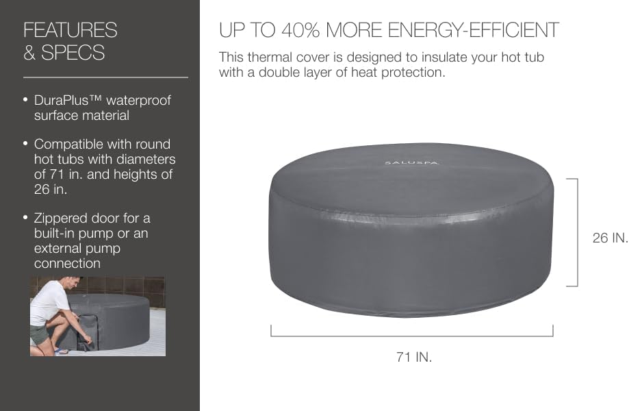 Round Thermal Spa Cover (71" x 26")